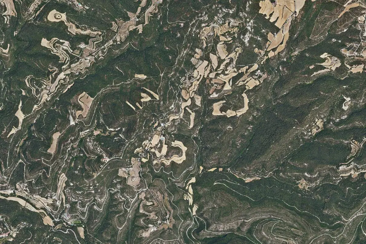Aerial photo of the El Moianès area
