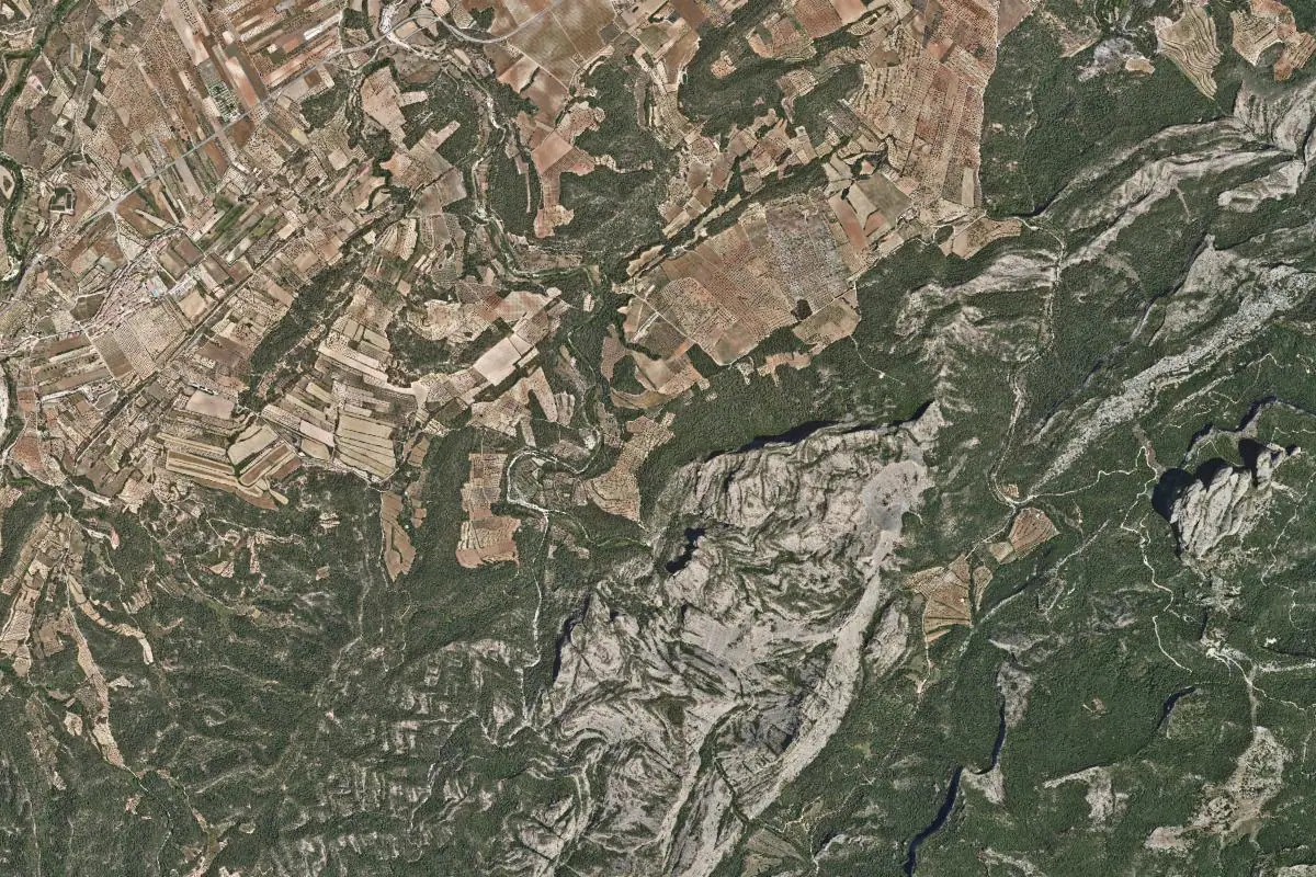 Foto aérea de la zona de Els ports