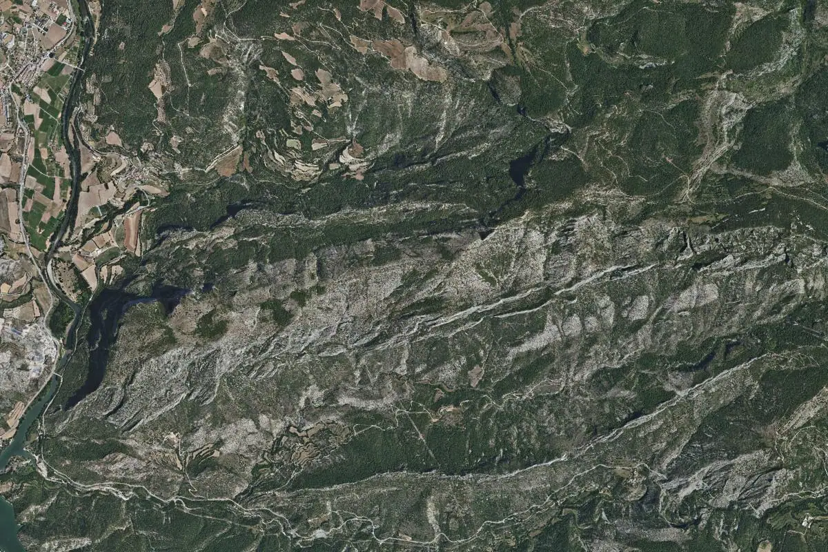 Aerial photo of the Fígols i Alinyà area