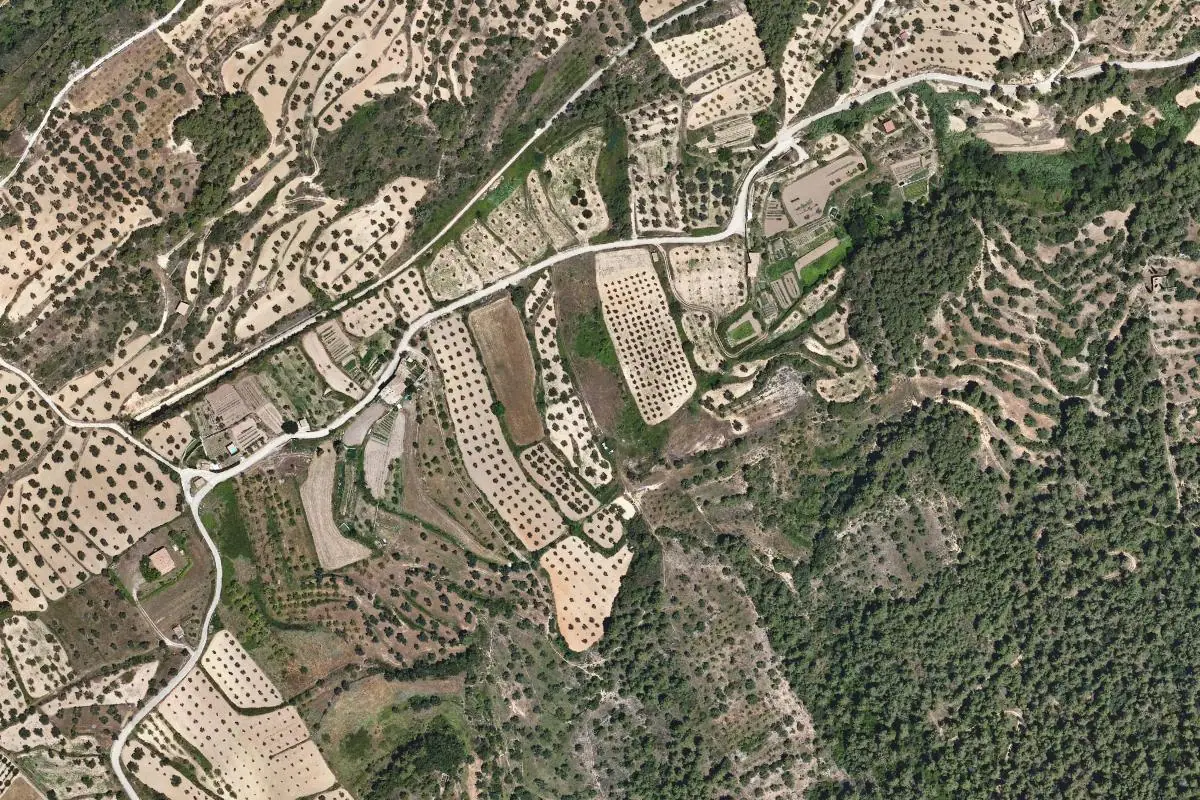 Aerial photo of the La Terra Alta area