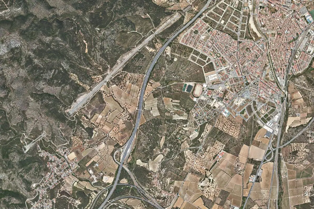 Foto aérea de la zona de Penya Aguilera - Penyes Blanques