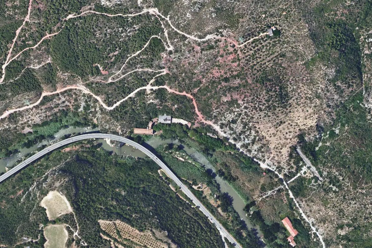 Aerial photo of the Serra de Rubió area