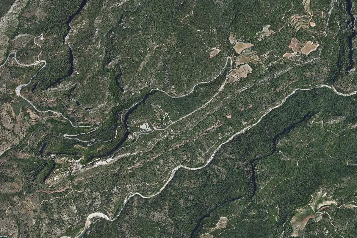 Aerial photo of the Siurana area