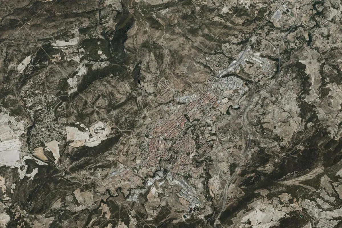 Aerial photo of the Alcoy area