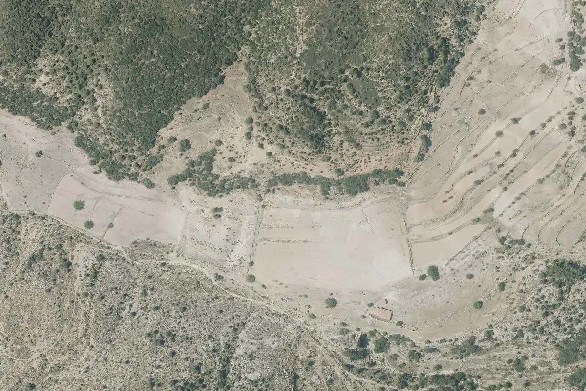 Foto aérea de la zona de Els Ports · Vallibona
