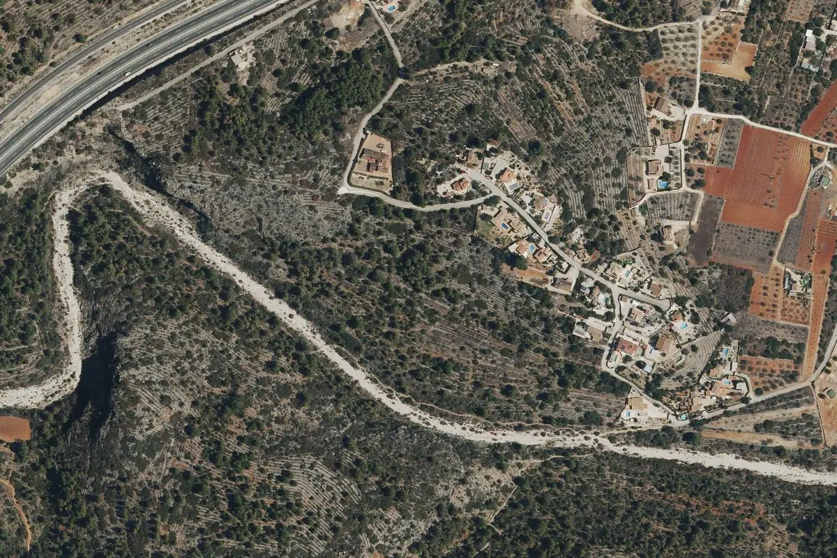 Aerial photo of the Gata de Gorgos area
