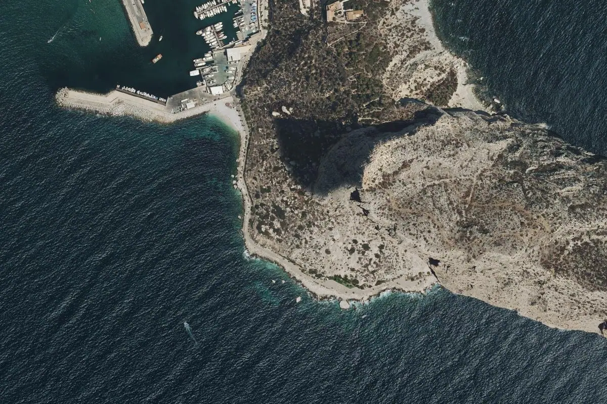 Foto aérea de la zona de Peñón de Ifach