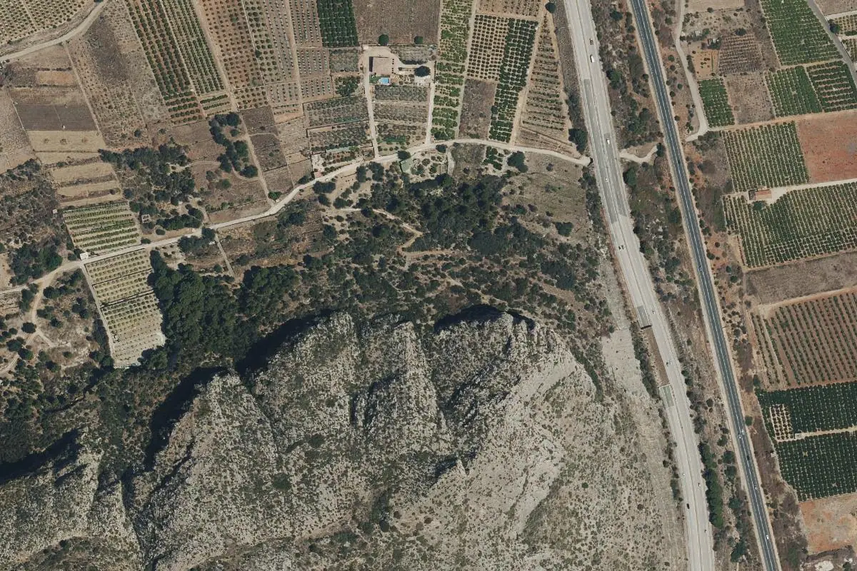 Aerial photo of the Serra de Segaria area