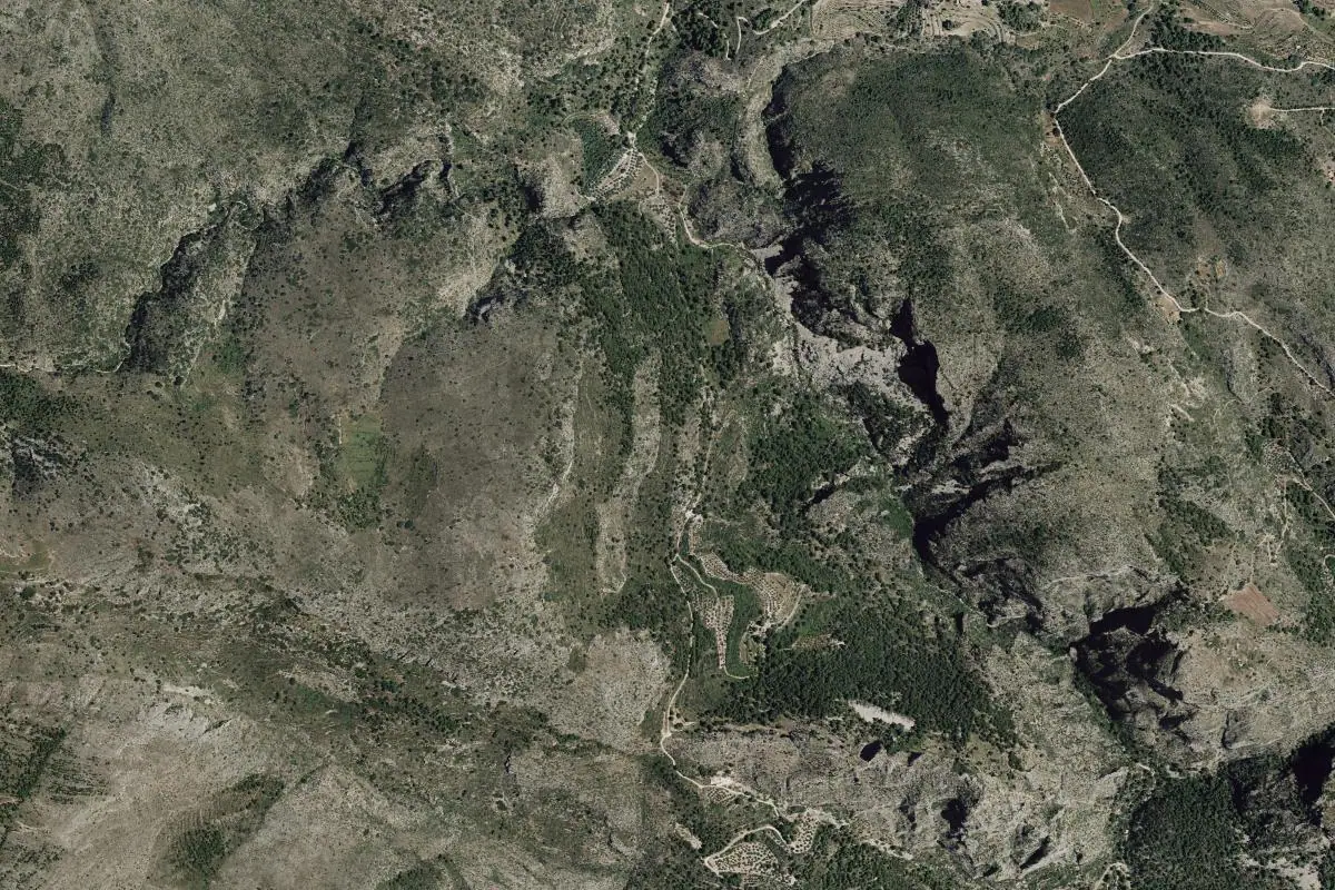 Foto aérea de la zona de Tarbena