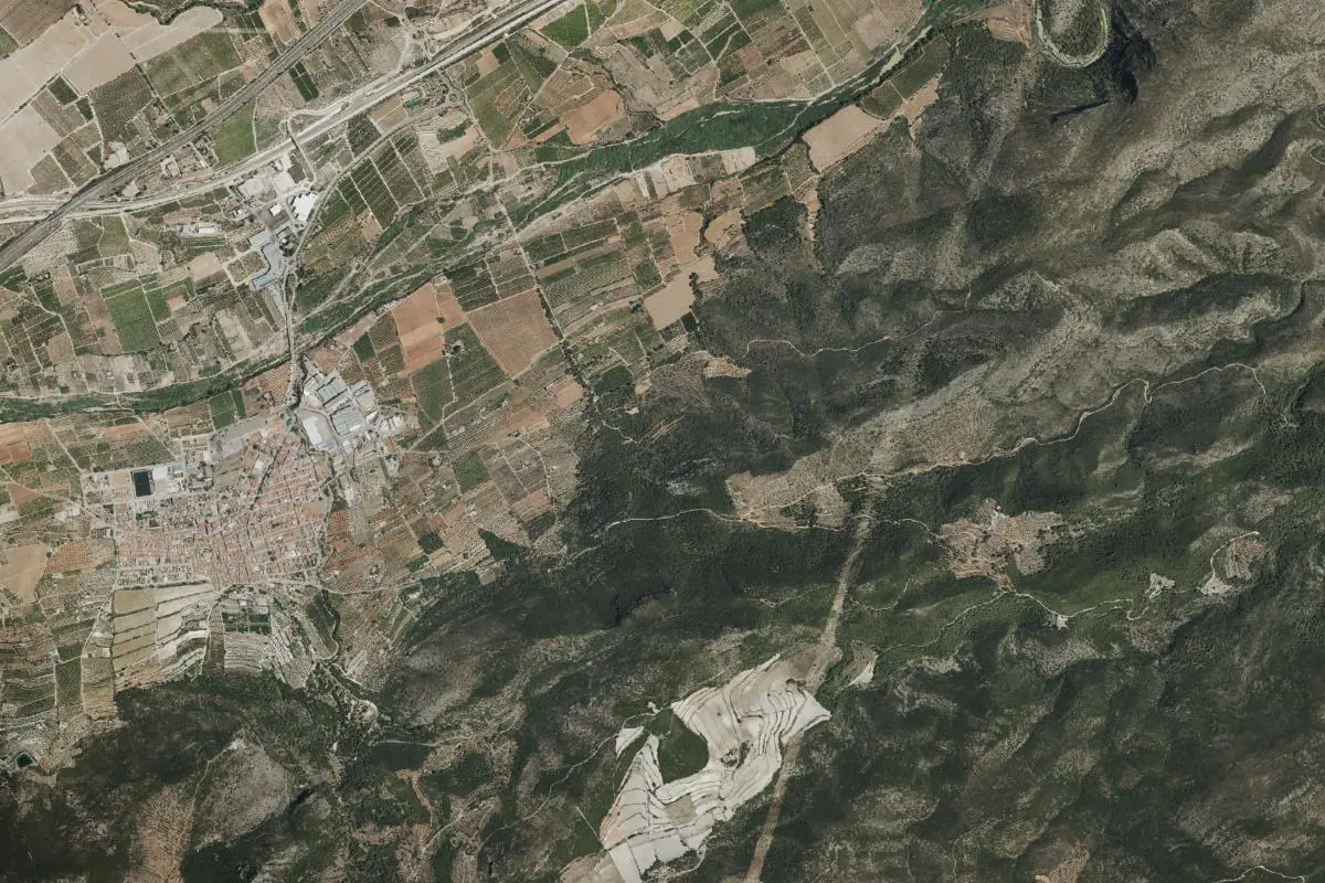 Foto aérea de la zona de Vallada