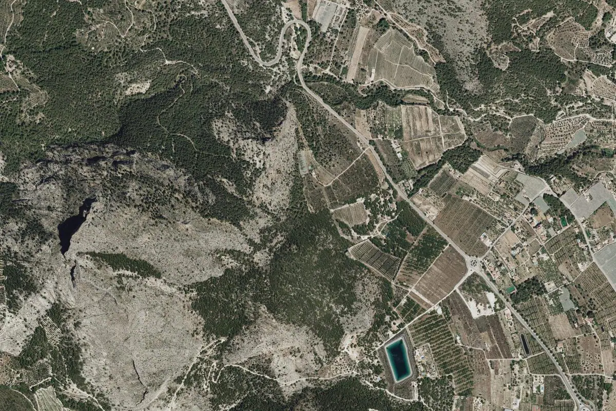 Aerial photo of the Valle de Guadar (Echo Valley) area