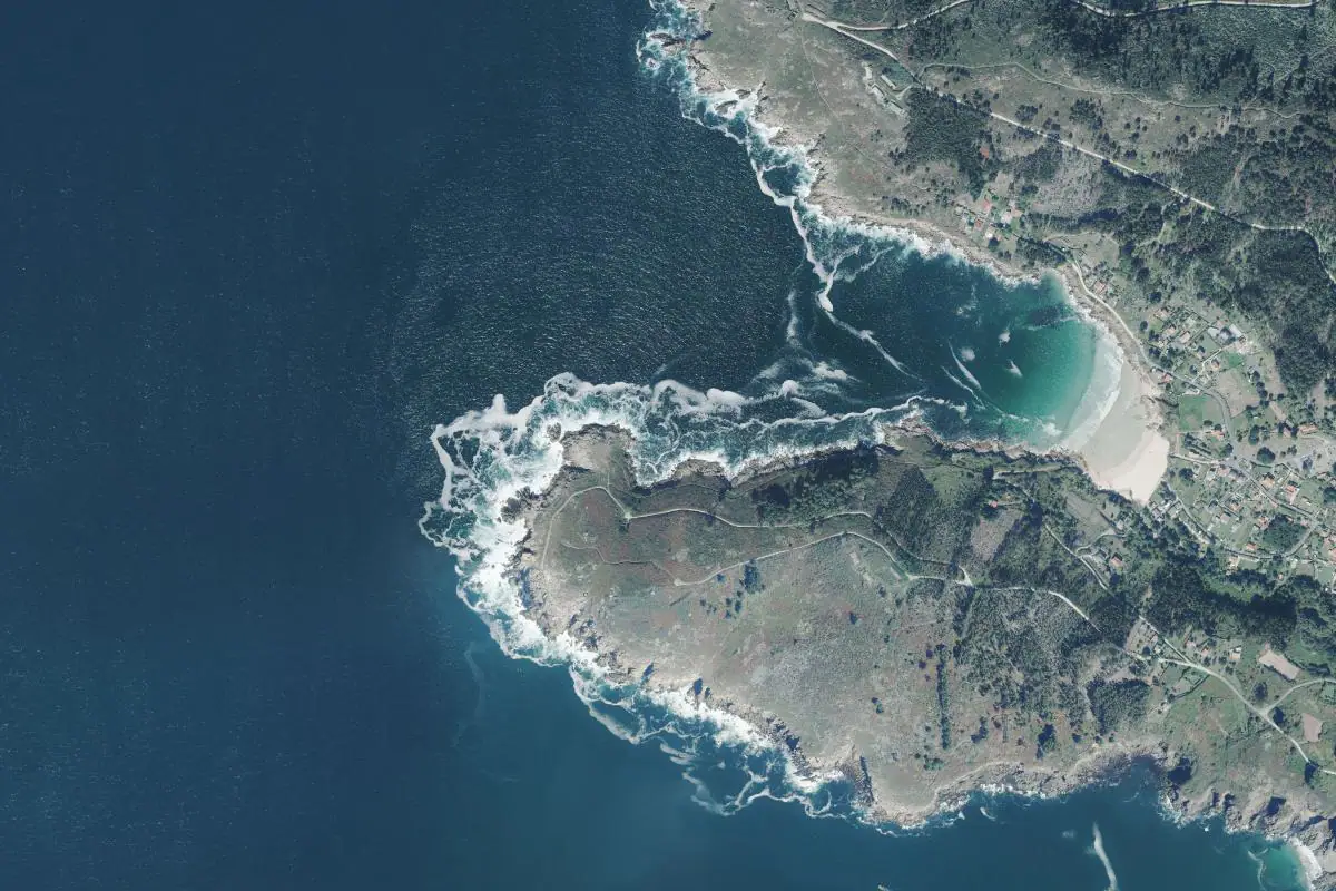 Aerial photo of the Acantilados de Chanteiro area