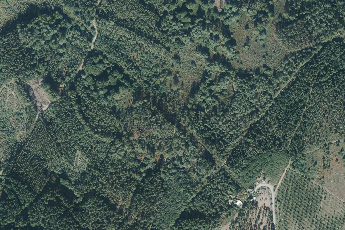 Foto aérea de la zona de Antenas - Bouldering