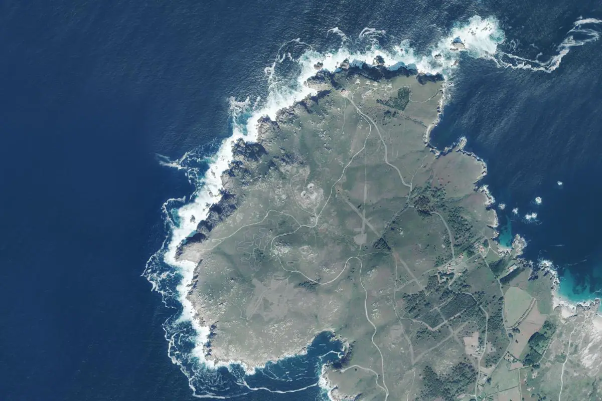 Foto aérea de la zona de Cabo Prior