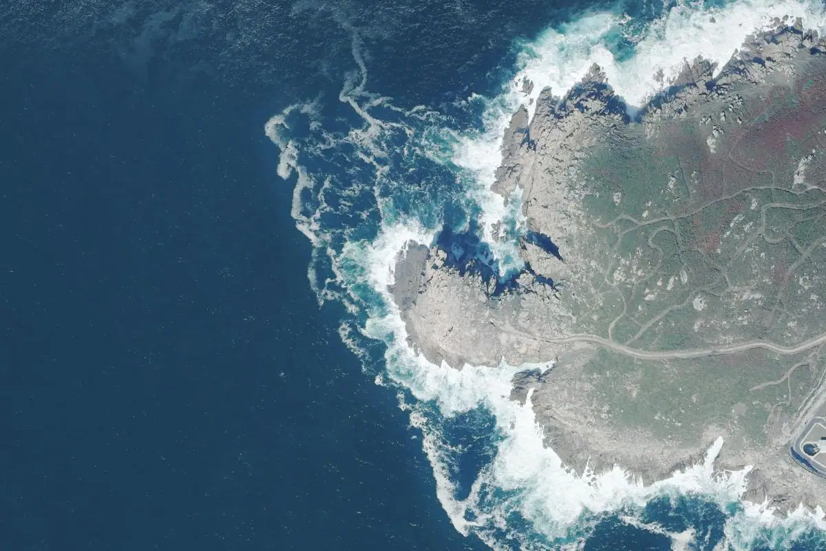 Foto aérea de la zona de Cabo Prioriño
