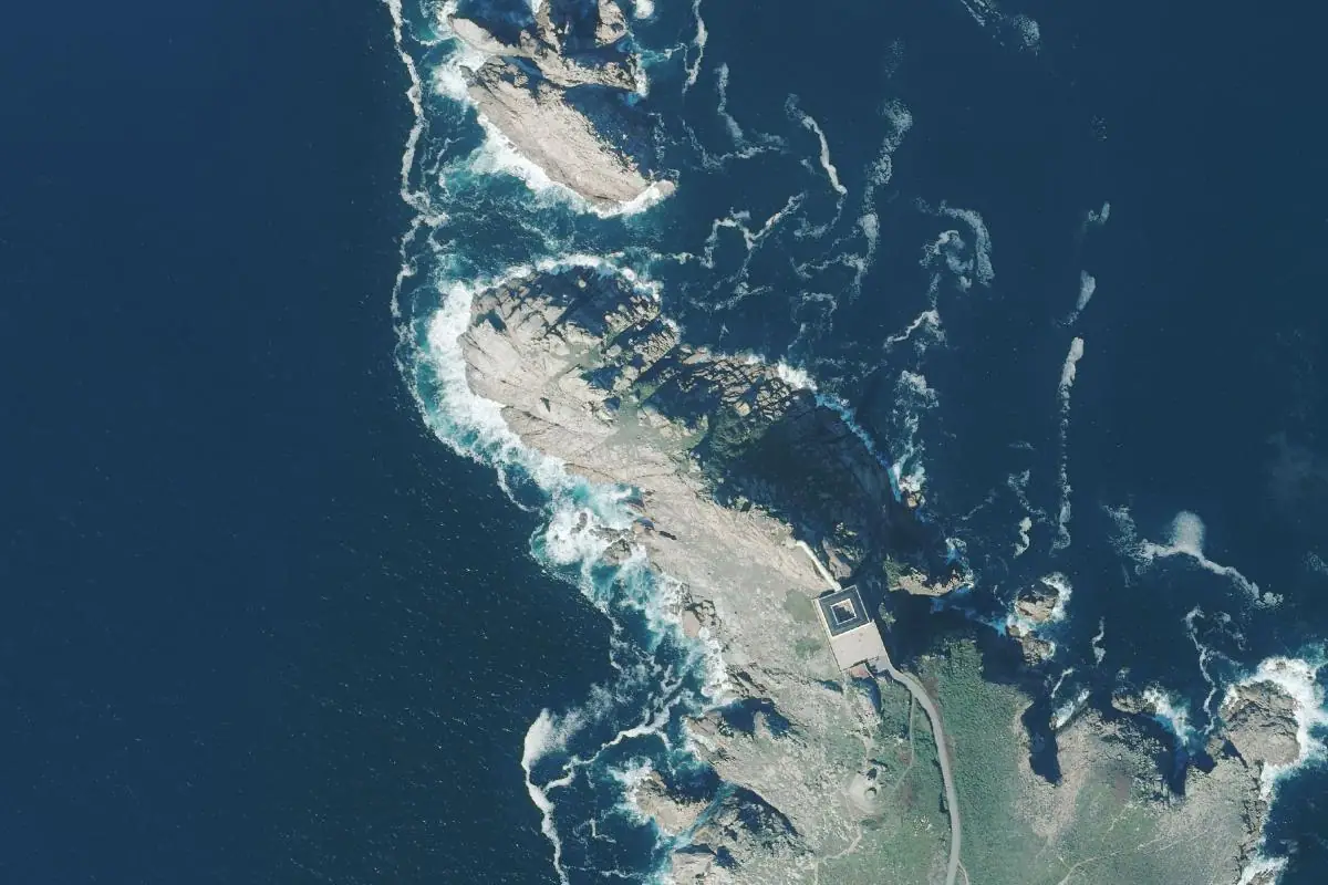 Foto aérea de la zona de Cabo Vilán