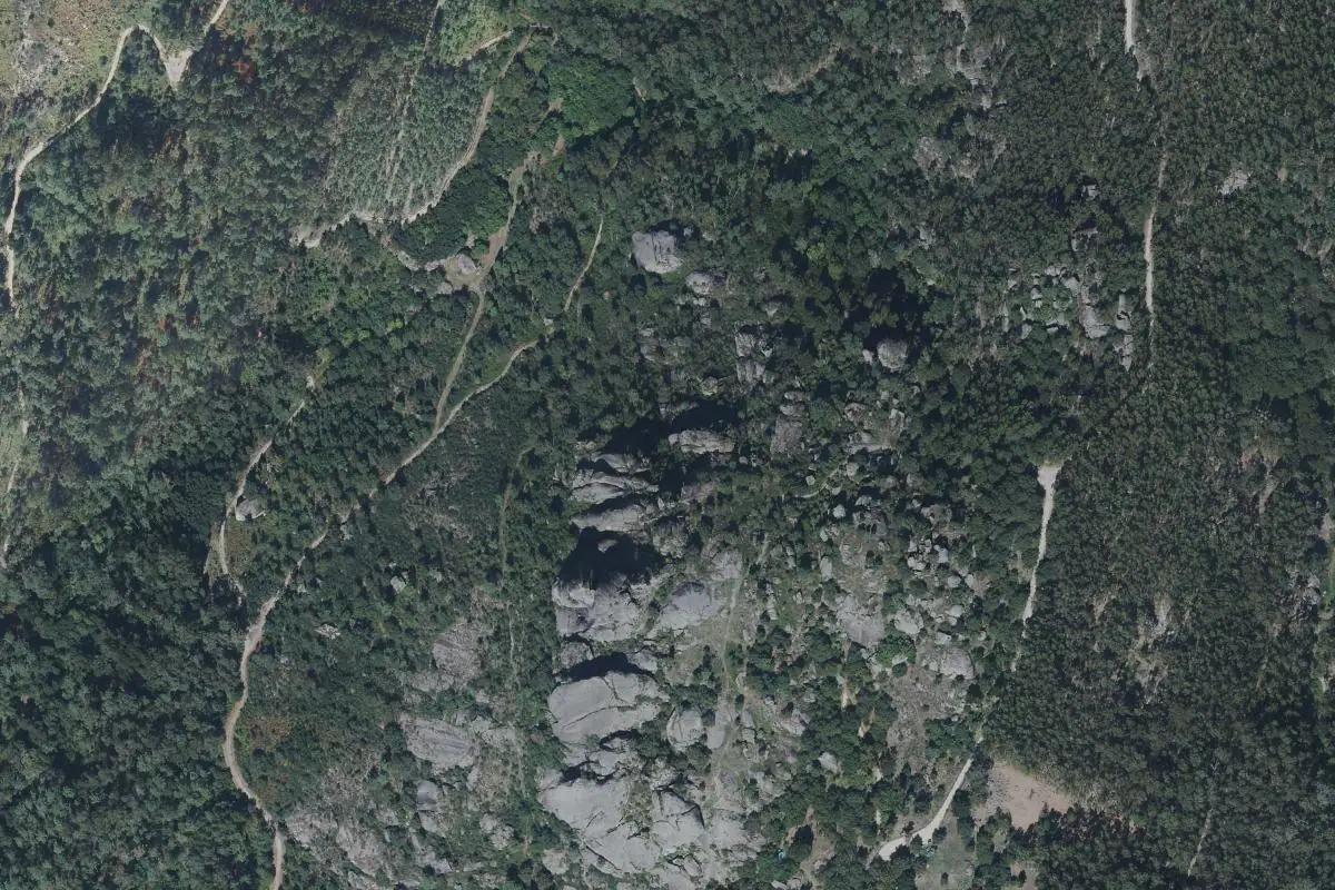 Aerial photo of the Campamento gitano - Bouldering area