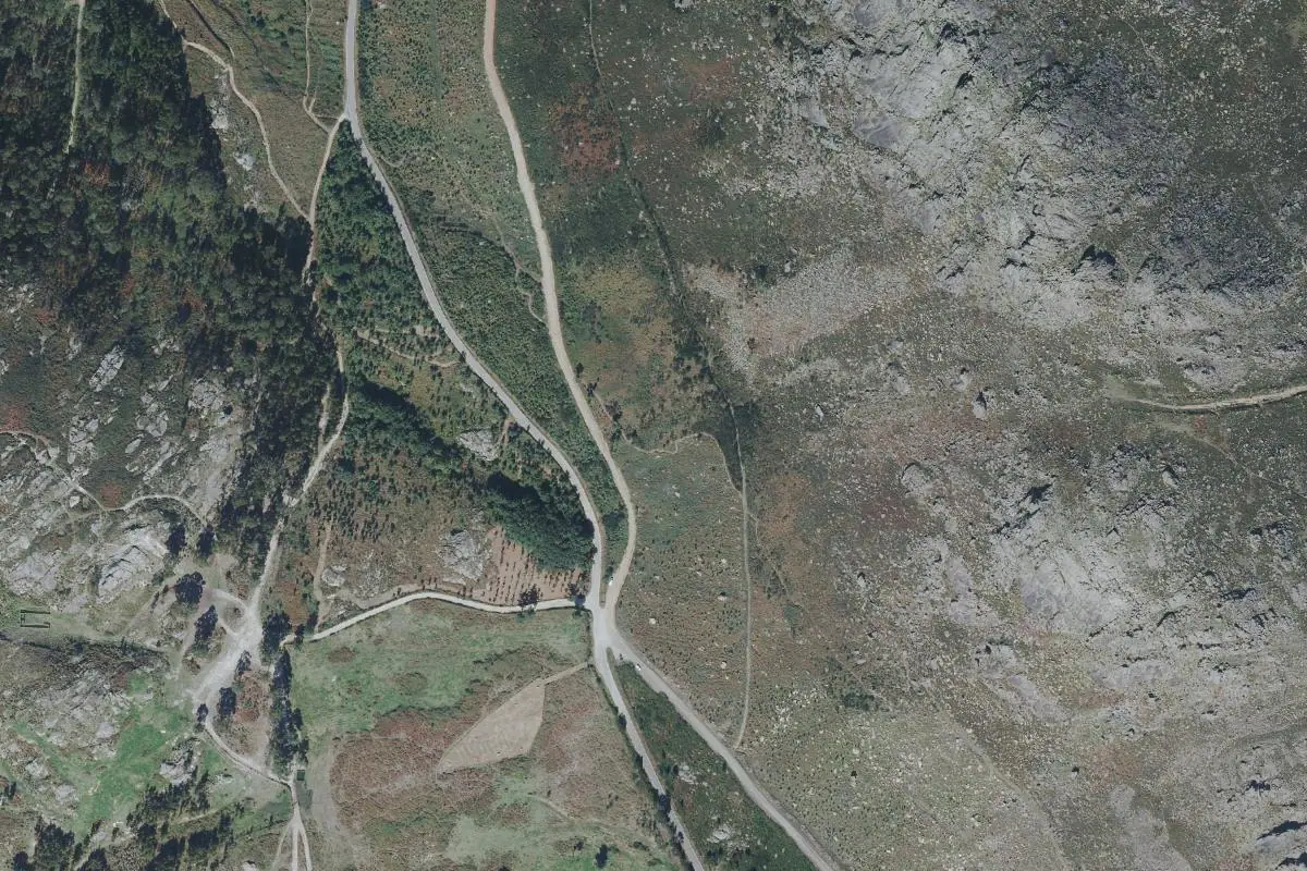 Aerial photo of the Cinzas - Bouldering area