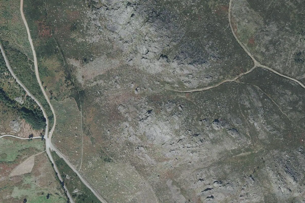 Foto aérea de la zona de Collado - Bouldering