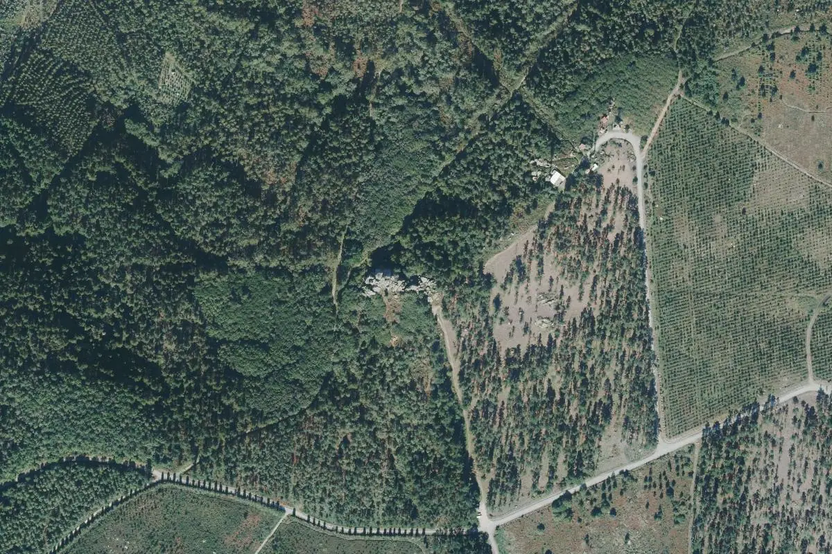 Aerial photo of the Cumbre - Bouldering area