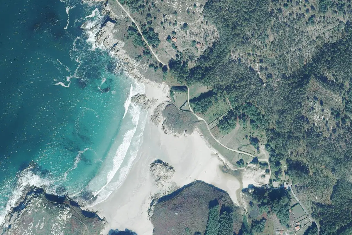 Aerial photo of the Playa Niñons area
