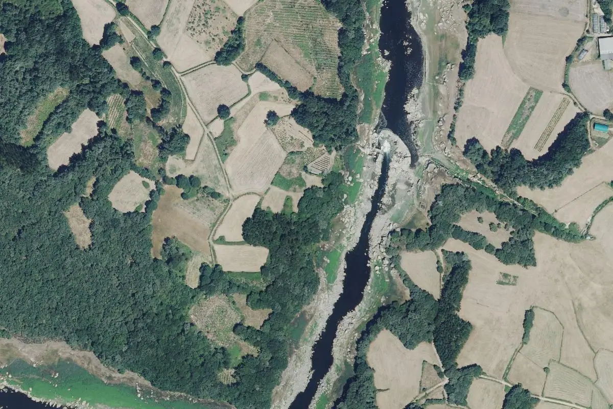 Foto aérea de la zona de Portomarín