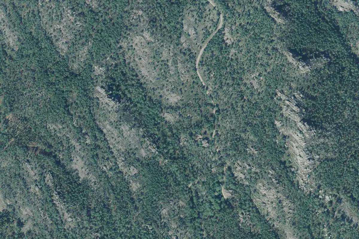 Foto aérea de la zona de Punto 3 - Bouldering