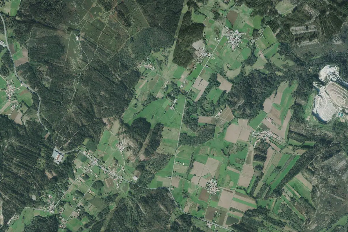 Aerial photo of the Santiago de Compostela area