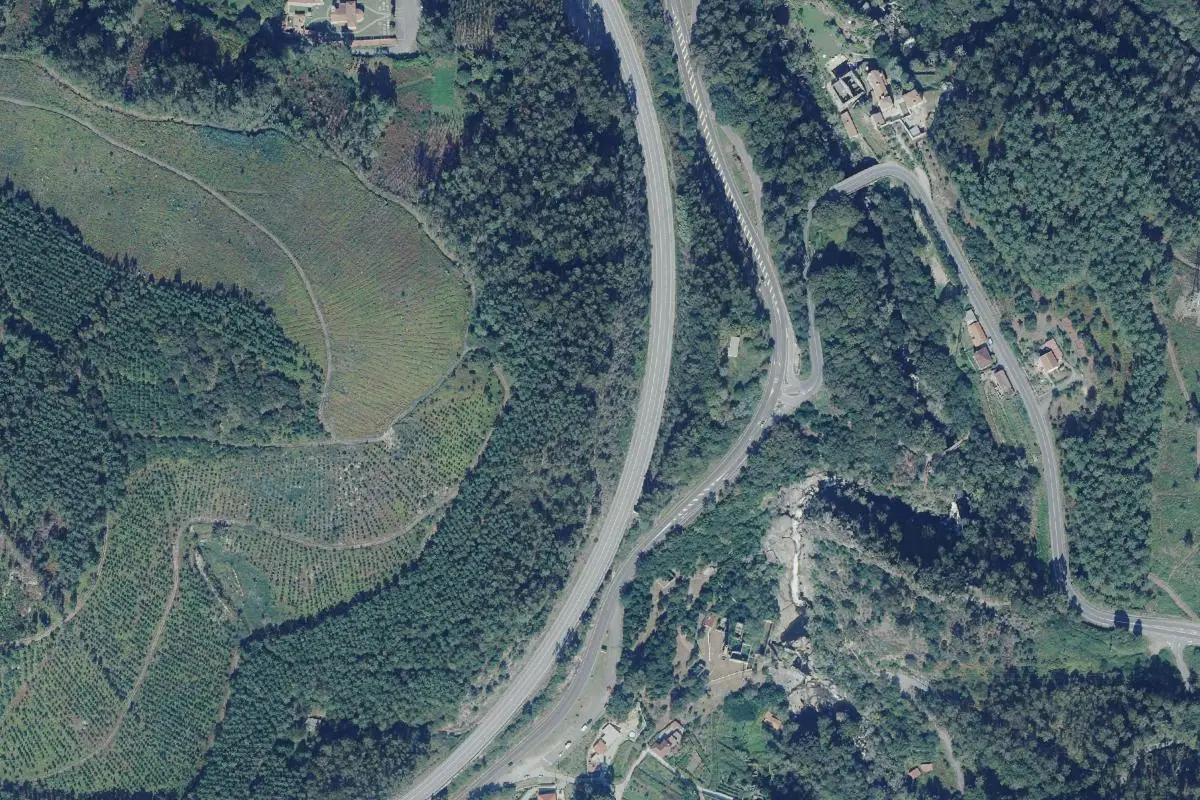 Aerial photo of the Segade (Caldas) area
