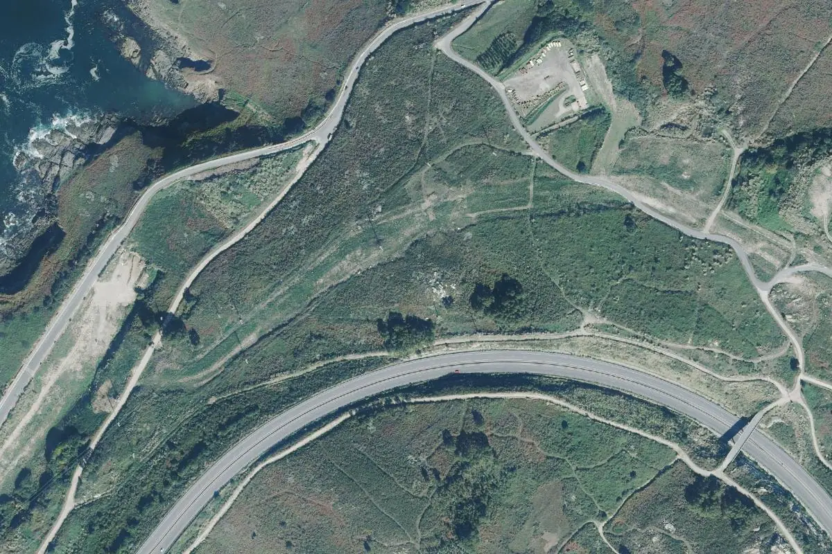 Aerial photo of the Suevos - Bouldering area