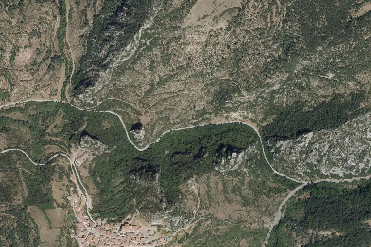 Aerial photo of the Nieva de Cameros area