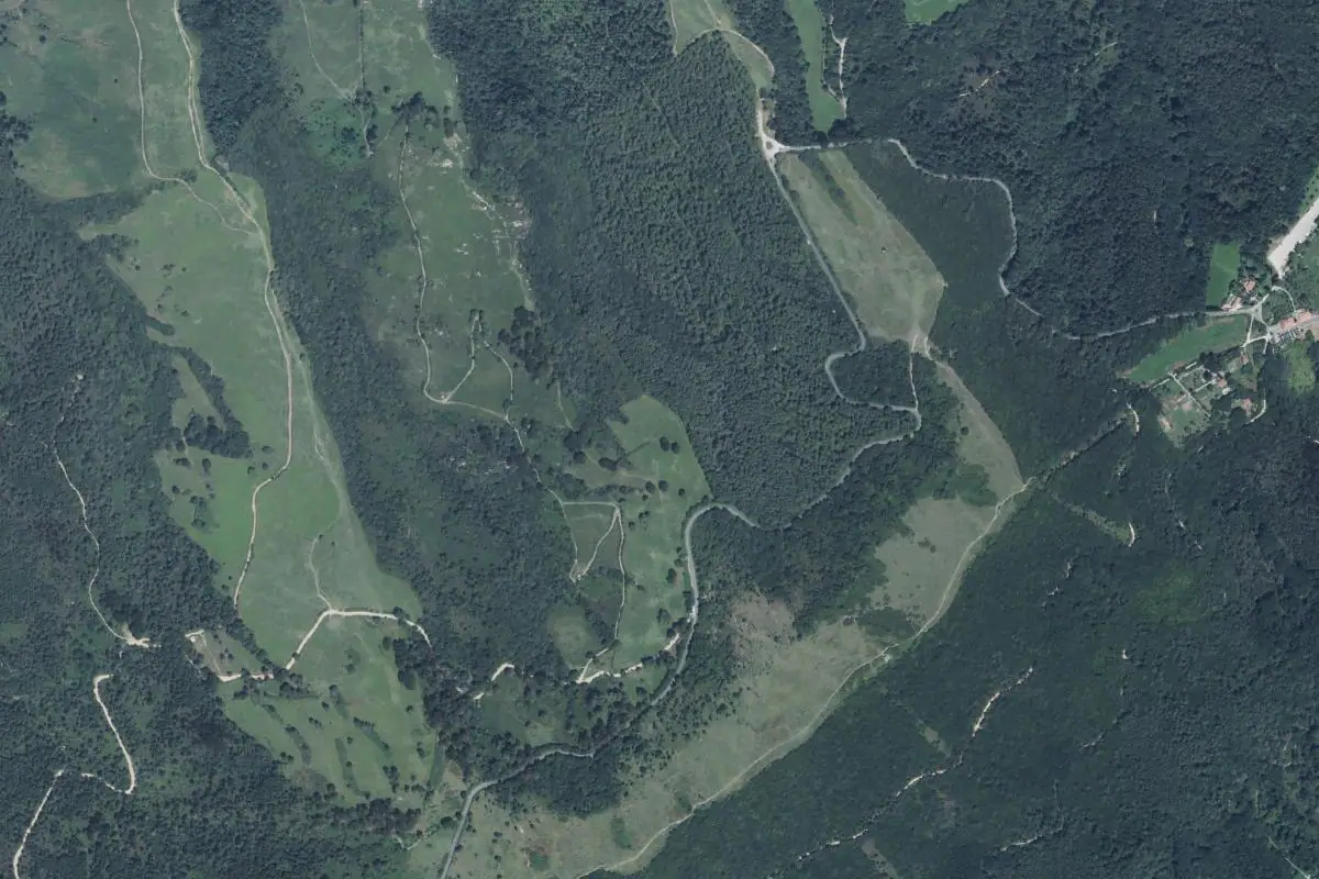 Aerial photo of the Jaizkibel Bouldering area