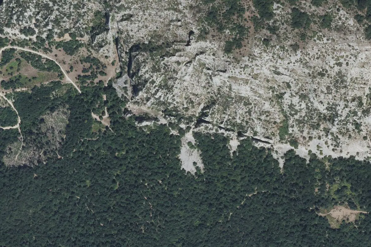 Foto aérea de la zona de Los monolitos