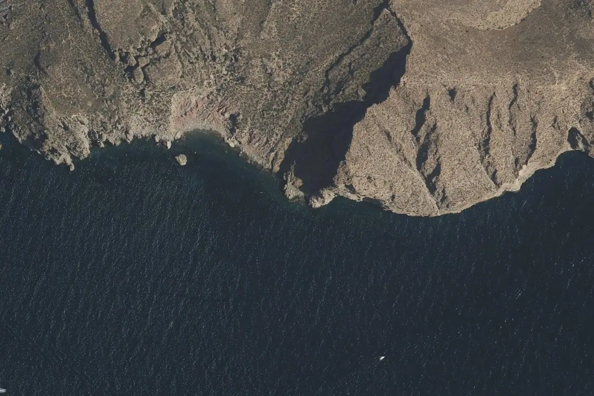 Foto aérea de la zona de Creta de Cabo Cope