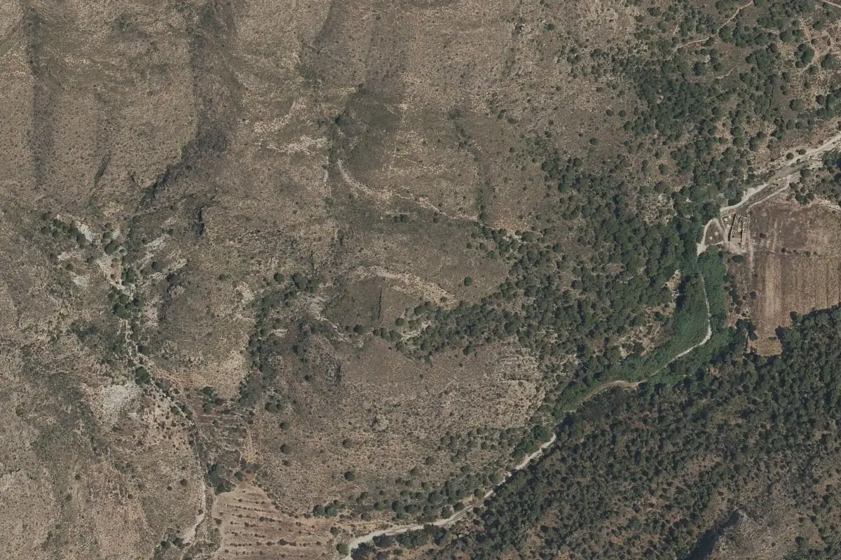 Foto aérea de la zona de La Peña de Mazarrón