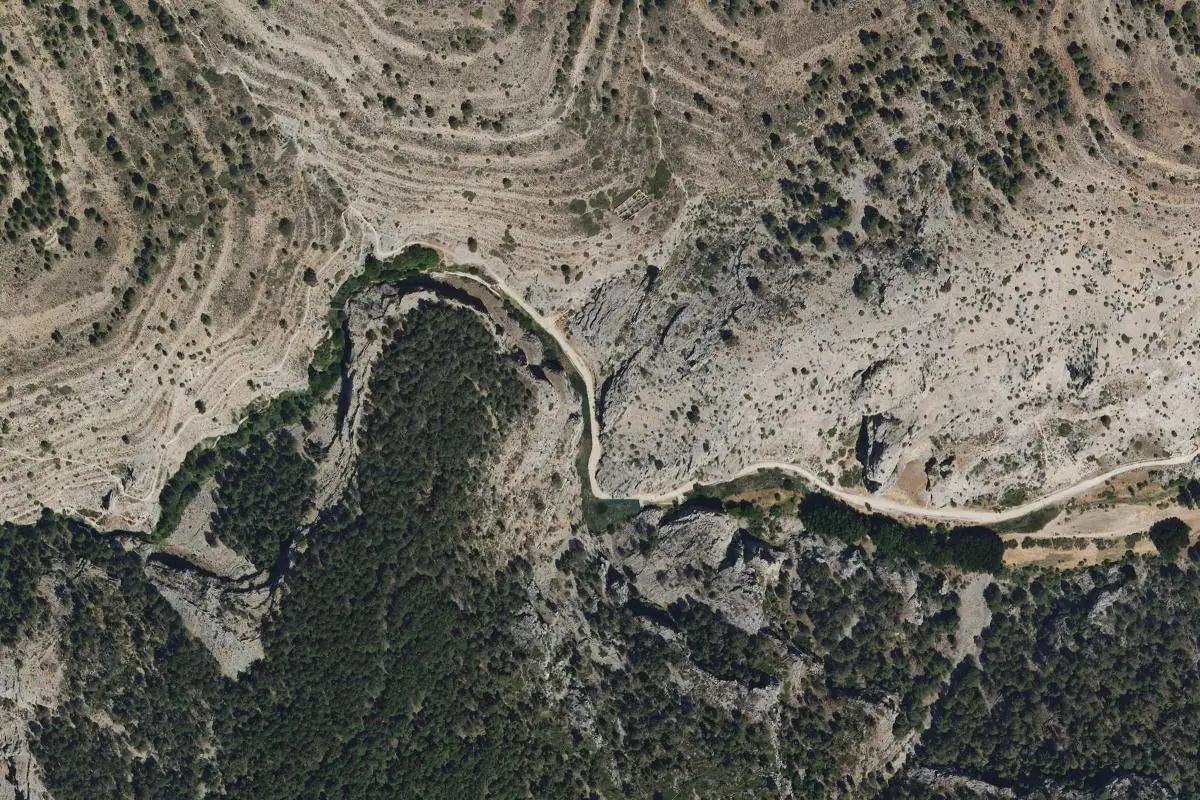 Aerial photo of the Barranco de los Arcos area