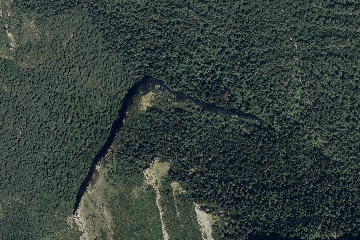 Aerial photo of the Peña Oroel area