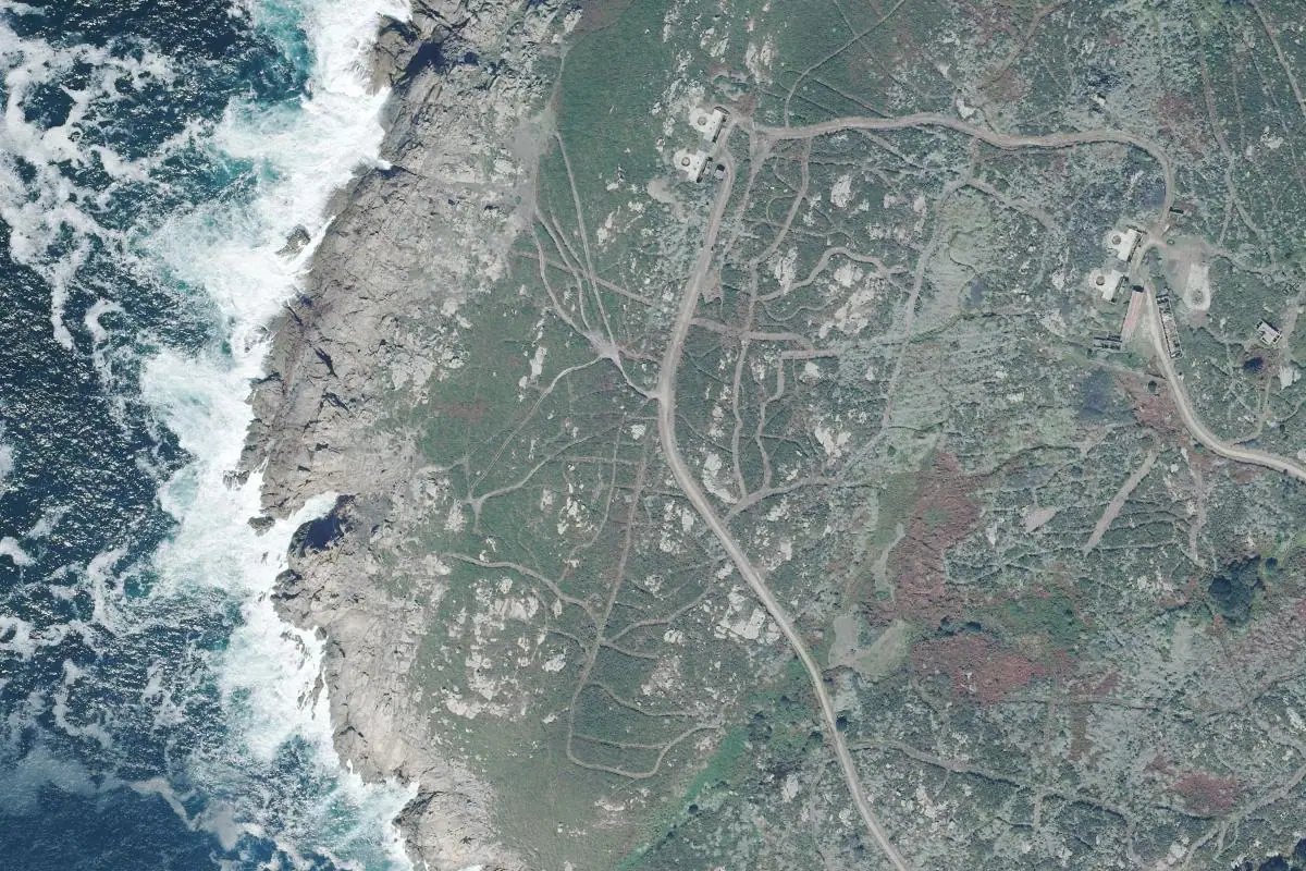 Aerial photo of the Outono - Bouldering area