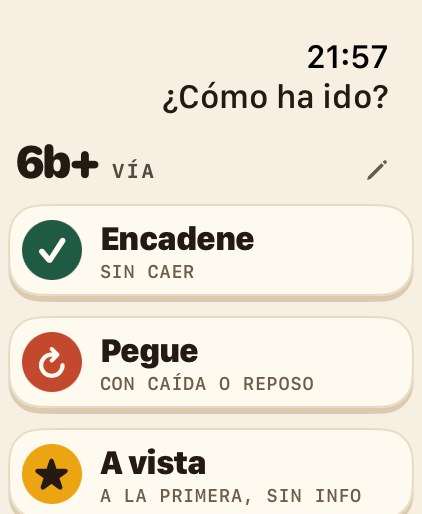 Cordada en el Apple Watch: ¿cómo ha ido?, con encadene, pegue o a vista.